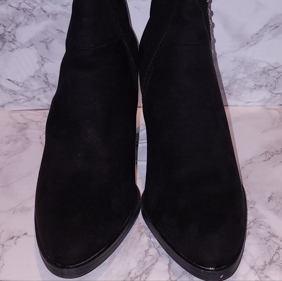 Qupid Black Suede Bootie Sz 10 - Picture 2 of 5